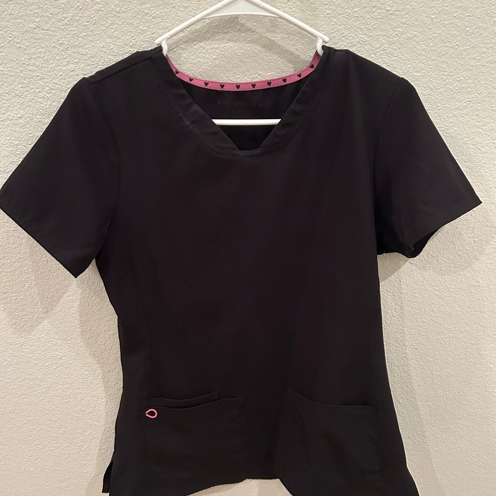 Black Women's scrub top only. Size small